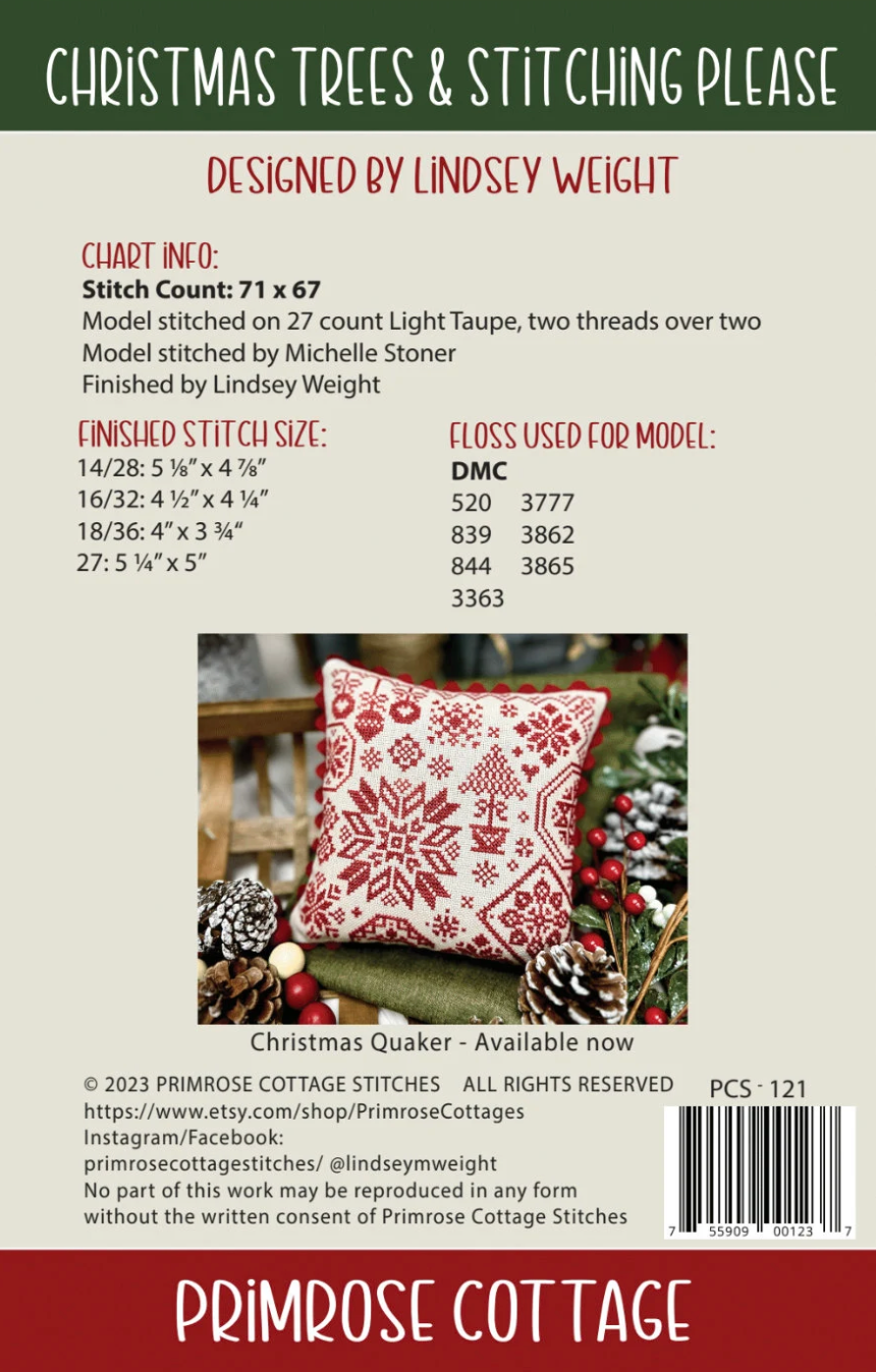 Primrose Cottage Stitches Christmas Trees & Stitches PCS-121