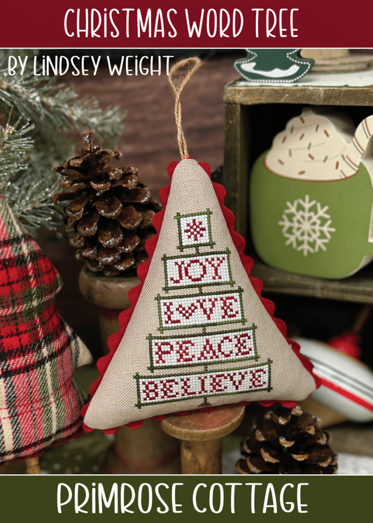 Primrose Cottage Stitches Christmas Word Tree PCS-156