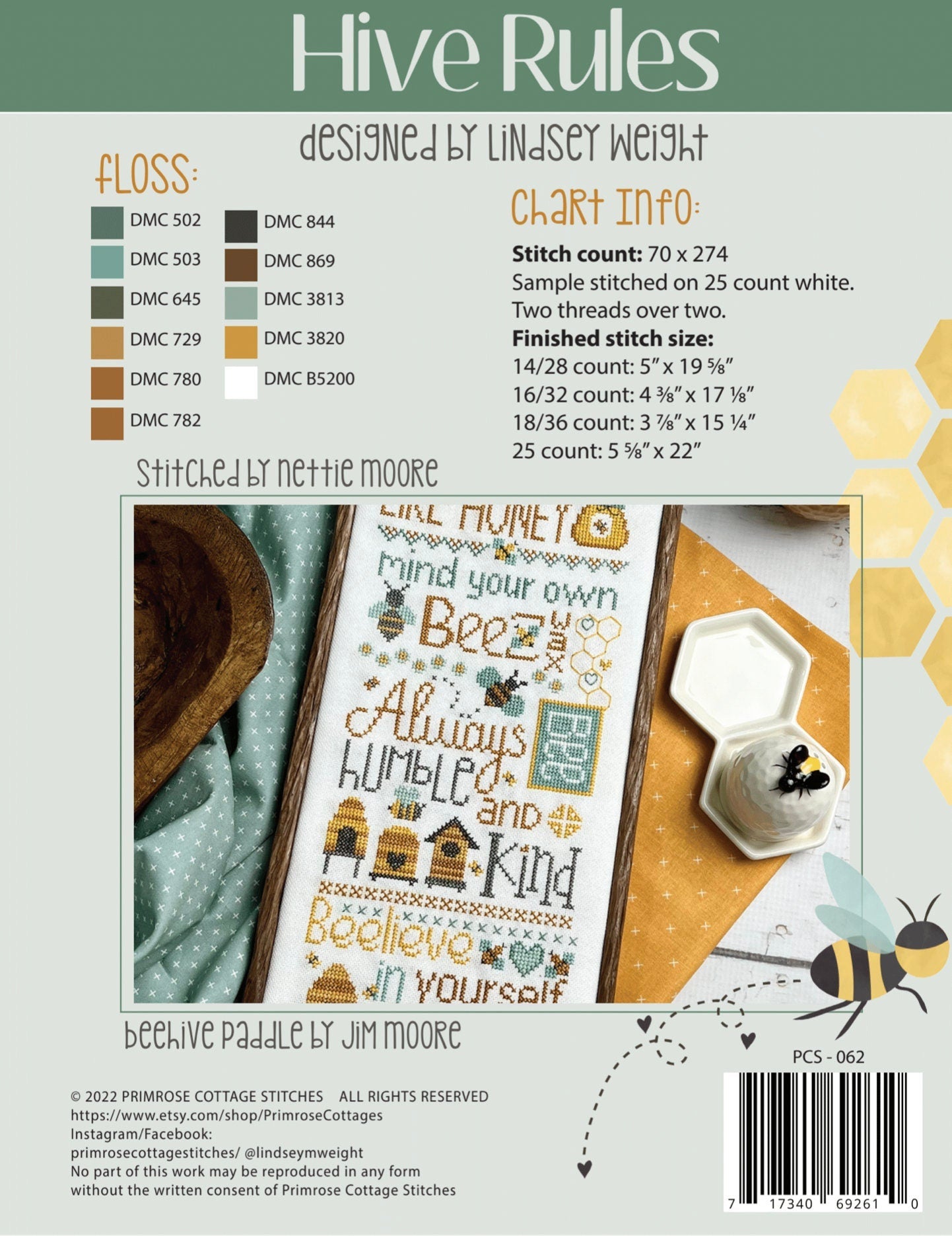 Primrose Cottage Stitches Hive Rules PCS-062