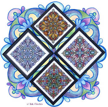 Four Seasonal Mandalas by Ink Circles