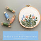 And Other Adventures Embroidery Co - Hand Embroidery KIT - Hawthorne in Peach & Sky Blue