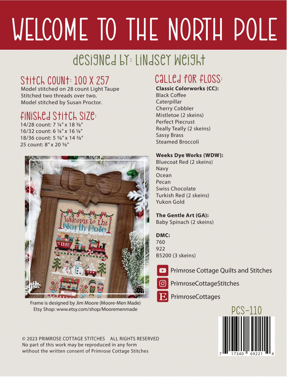 Primrose Cottage Stitches Welcome to the North Pole PCS-110