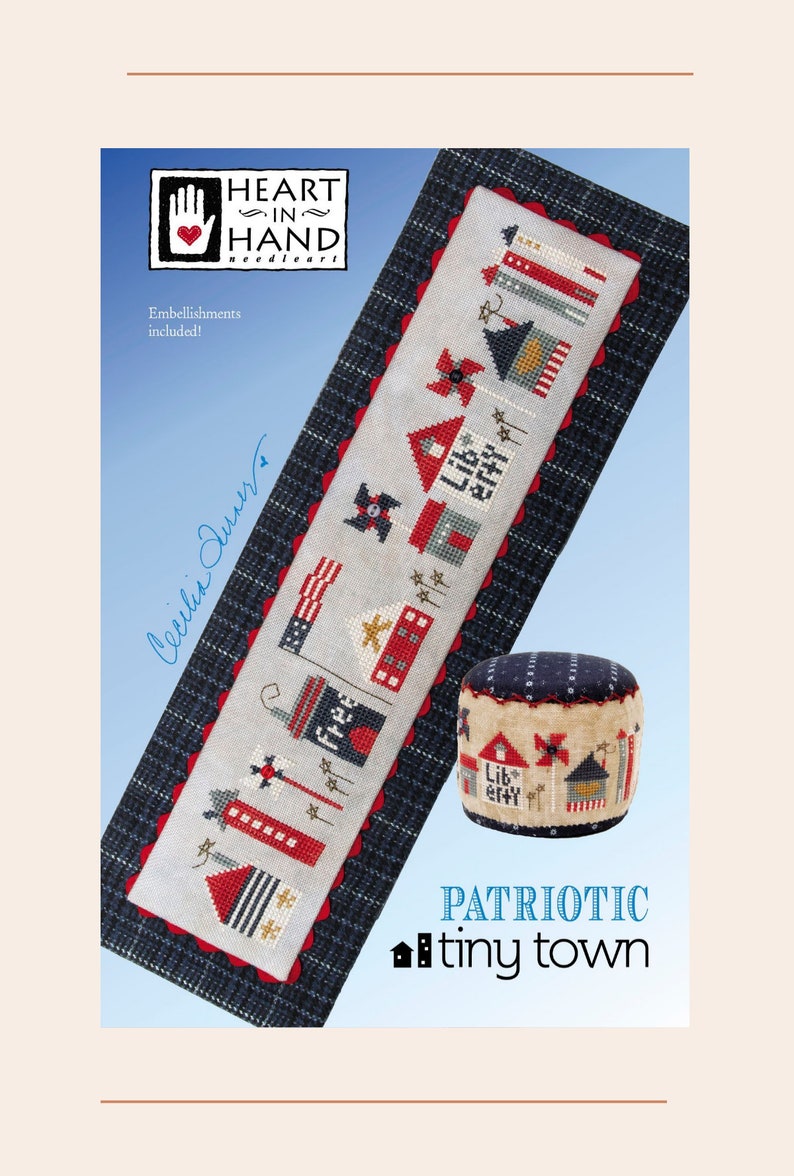 Patriotic Tiny Town by Heart in Hand Needleart