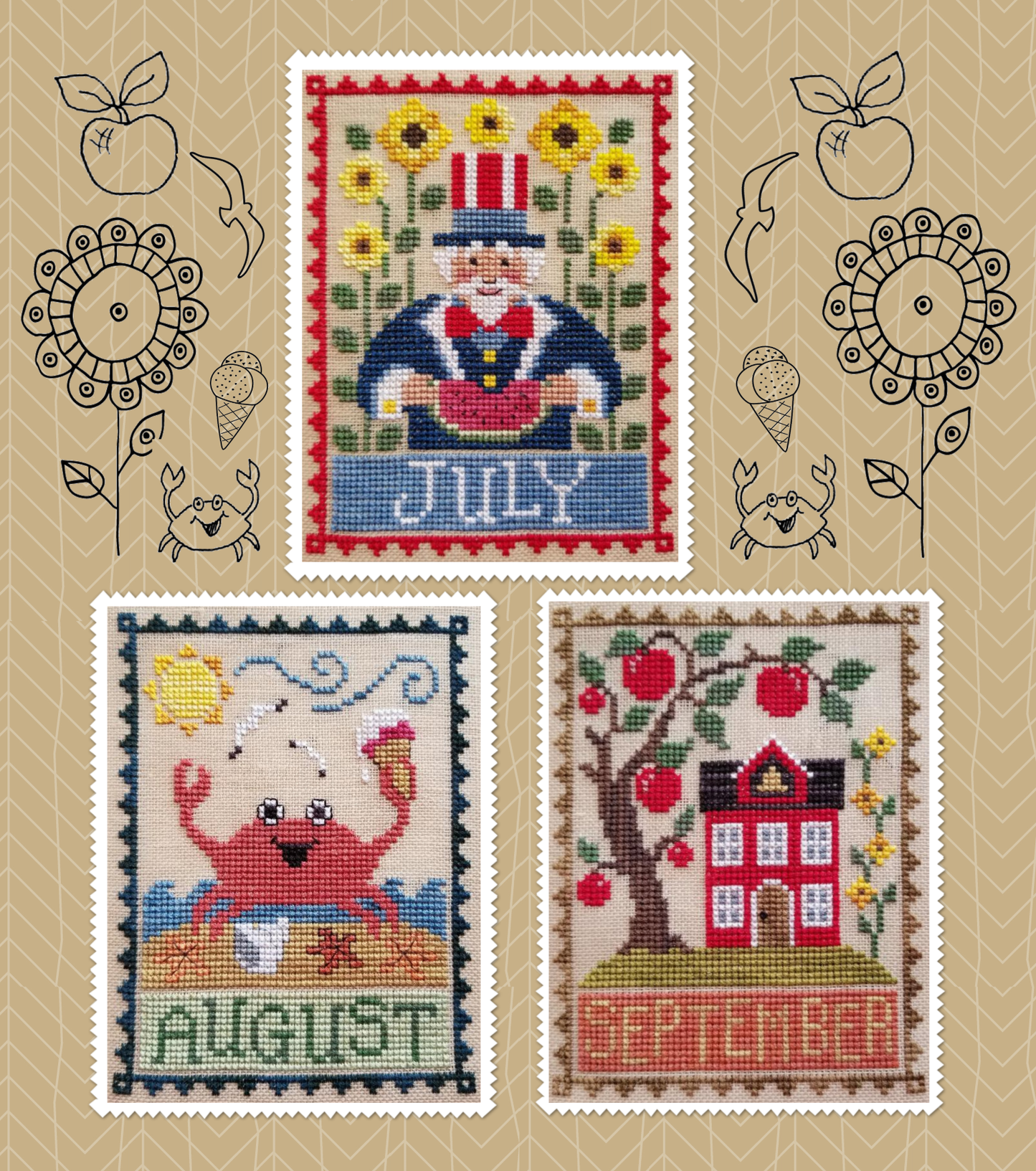 Monthly Trios - July, August and September by Waxing Moon Designs
